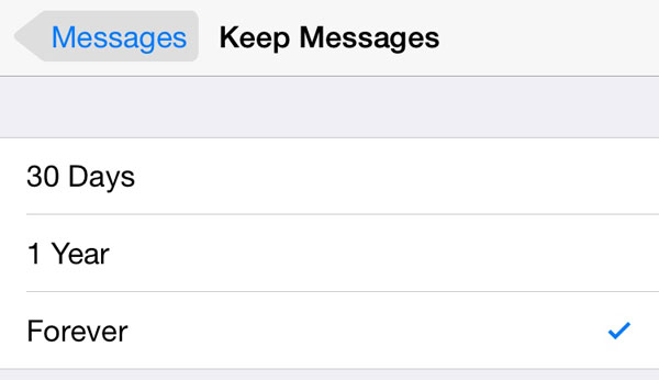 iOS 8 keep messages