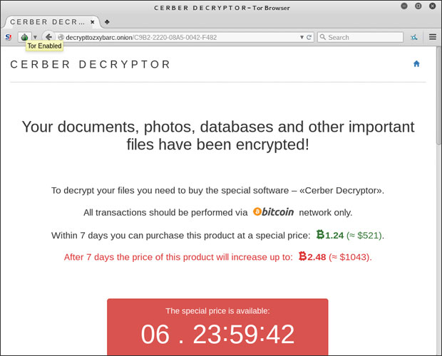 cerber decryptor tor browser adobe ransomware attack