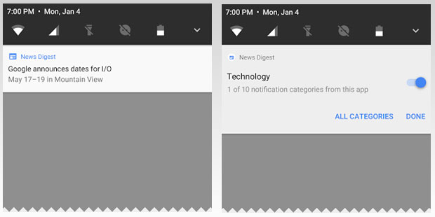 Android O notification channels