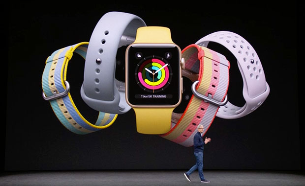 Apple Watch Series 3 with Tim Cook on stage