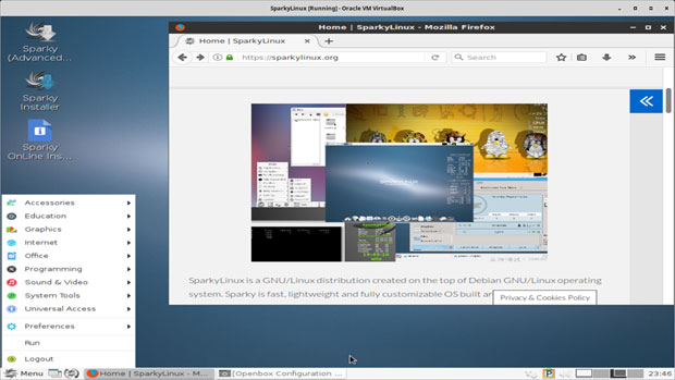 SparkyLinux 4.8 LXDE desktop