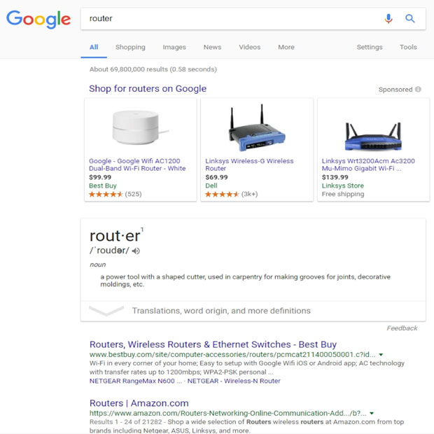 Shop for routers on Google