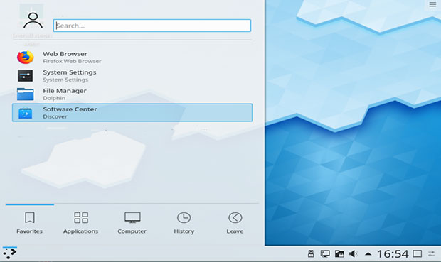 KDE Neon default desktop view