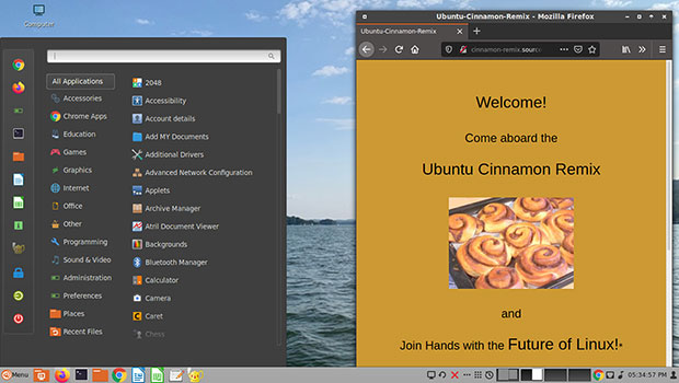 Ubuntu Cinnamon Remix  utilizes Linux Mint's Cinnamon desktop environment on top of Ubuntu Linux's codebase