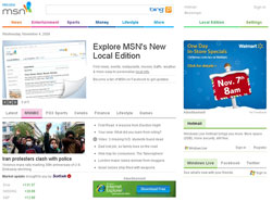 MSN's redesigned home page