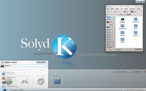 The KDE desktop stars in SolydK.