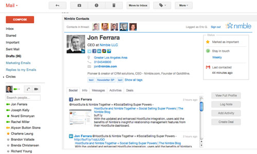 Nimble CRM app