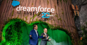 Salesforce co-CEOs Marc Benioff and Bret Taylor at Dreamforce 2022