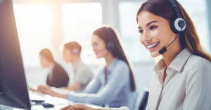 customer service agent in a call center